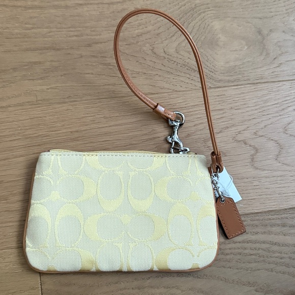 Coach Yellow and Tan Clutch Wristlet - Picture 4 of 5